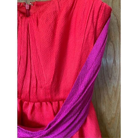 AMUR Matilda Color Block Peplum Bustier in Racing Red Size 8 - Picture 6 of 12